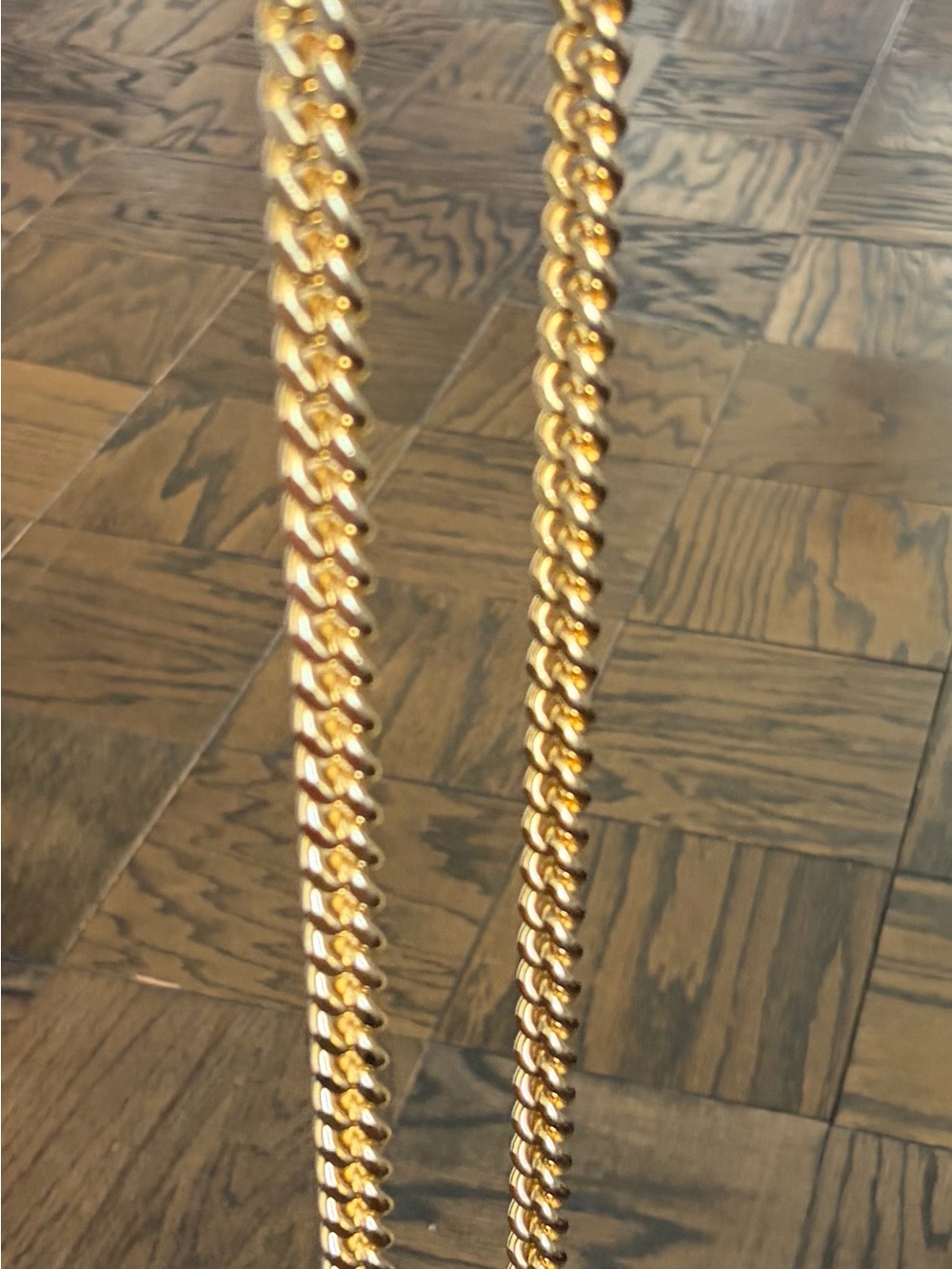 Gold Cuban Link Chain Necklace - Men Accessories. Approx 48 inch. I lb